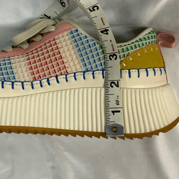 Nicole Miller Brita Multi Mixed Print Woven Color Platform Sneakers - Picture 8 of 11